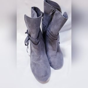 Grey Fashion Booties with high heels